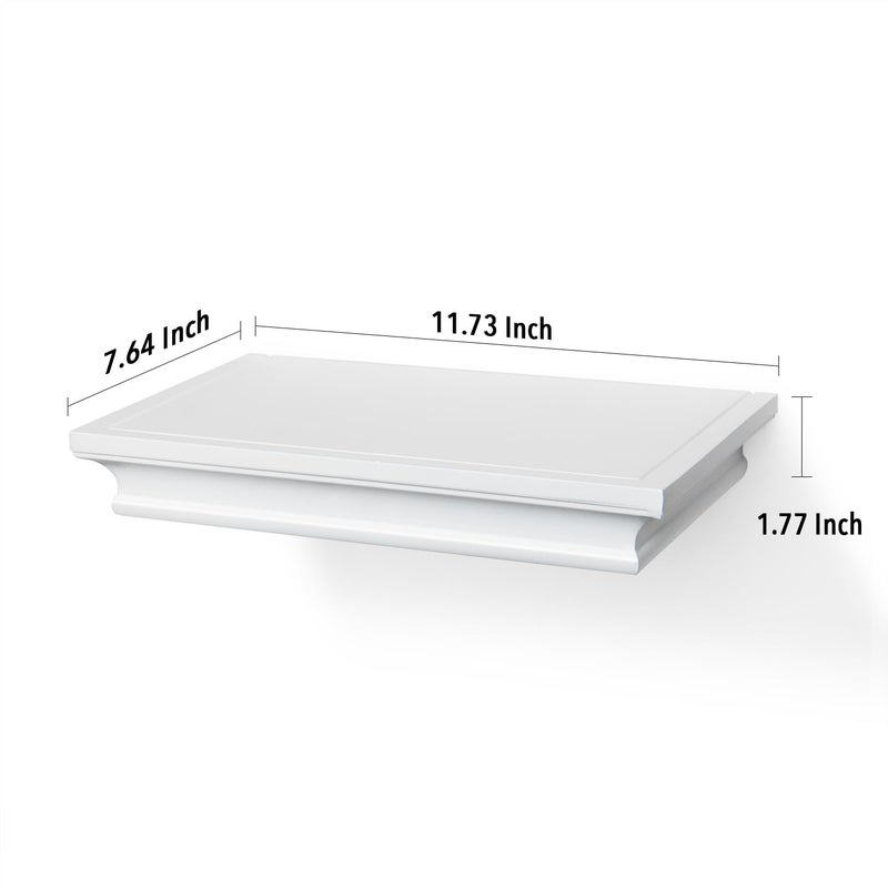 AH-DECOR AHDECOR White Floating Shelves Wall Mounted, Deeper Wall Storage Shelf for Home DÃ©cor, Super Sturdy, Easy to Install, 12â€ Wide, 7.75â€ Deep - Image 5